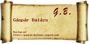 Gáspár Balázs névjegykártya