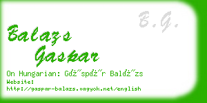 balazs gaspar business card